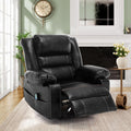 Massage Chair Recliner with Heat,Comfotable Lazy Boy Recliner Chair with 2 Side Pockets,Manual Recliners Chairs for Adults,Oversized Recliners Chairs for Big and Tall Man,Heavy Duty, Leather(Back)